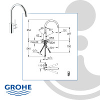 Grohe Niederdruck-Spültischbatterie Eurosmart Cosmopolitan - 31180000