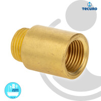 tecuro Hahnverlängerung 1/2 Zoll (DN 15) x 30 mm - Messing blank