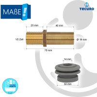 tecuro Urinal-Verbinder für UP 33-35 mm, Ø 19  mm Anschlussstutzen MS