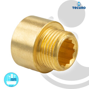 tecuro Hahnverlängerung 3/4 Zoll (DN 20) x 10 mm - Messing blank