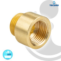 tecuro Hahnverlängerung 3/4 Zoll (DN 20) x 10 mm - Messing blank