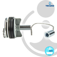 tecuro Kugelkette 40 cm x Ø 3,6 mm, verchromt - mit Kettenhalter und Gewicht für Standhahnloch