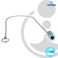 tecuro Ventilstopfen Kugelkette 40 cm x Ø 3,6 mm, verchromt - mit Gegengewicht für Einlochbatterien
