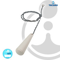 tecuro Klosettzug mit Patentkette 94 cm, Kunststoffgriff in weiß