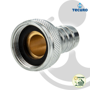 tecuro Schlauchverschraubung mit Überwurfmutter M22 x 1 auf Schlauchtülle 13 mm (1/2 Zoll) - Messing verchromt