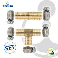 tecuro Reparatur - Röhrchen/Schlauchverbinder, verschiedene Größen, Messing blank