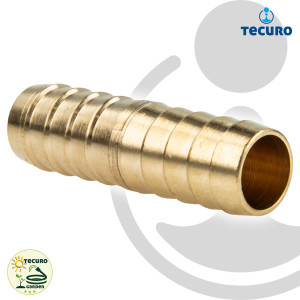 tecuro Reparatur - Röhrchen/Schlauchverbinder 3/4 Zoll (19 mm) Messing blank