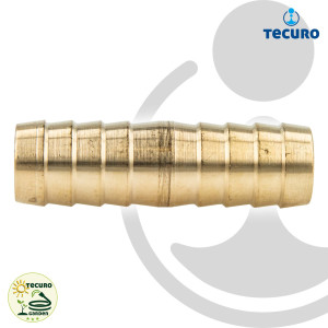 tecuro Reparatur - Röhrchen/Schlauchverbinder 3/4 Zoll (19 mm) Messing blank