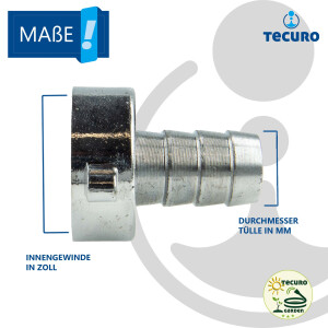tecuro 2/3 Schlauchverschraubung Messing verchromt, schwere Bauform - verschiedene Größen