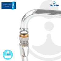 tecuro Aufnahme-Adapter/Übergangsstück für Ausläufe an Armaturen, AG 1/2 auf IG M22x1