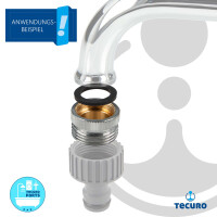 tecuro Aufnahme Adapter Übergangsstück für Ausläufe an Armaturen, AG 3/4 auf IG M22x1