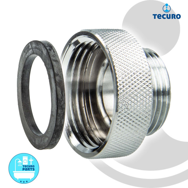 tecuro Aufnahme Adapter Übergangsstück, für Ausläufe an Armaturen, AG 3/4 Zoll auf IG 1 Zoll