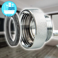 tecuro Aufnahme Adapter Übergangsstück, für Ausläufe an Armaturen, AG 3/4 Zoll auf IG 1 Zoll