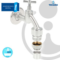tecuro Aufnahme Adapter Übergangsstück für Ausläufe an Armaturen, AG M 22x1 auf IG 3/4 Zoll