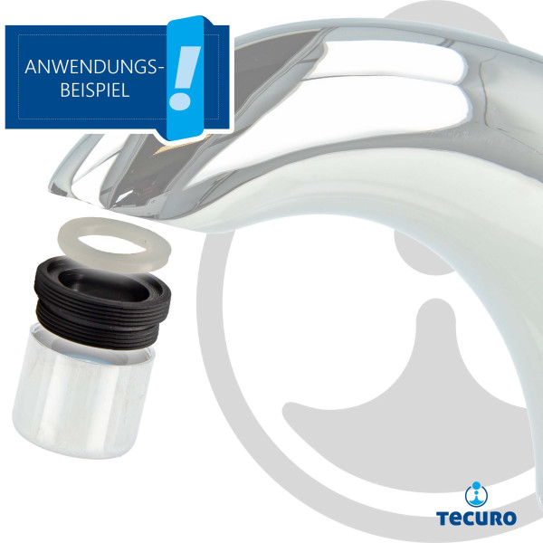 tecuro Adapter Übergangsstück AG M 22x1 auf AG M 24x1, Kunststoff 