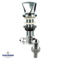 JS Waschgeräte-Untertischventil mit Rückflussverhinderer, 1/2 Zoll QV (10 mm) x 3/4 Abgang - verchromt poliert