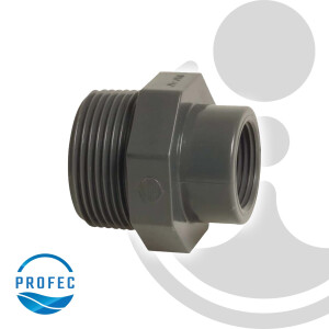 Profec Reduzierstück, PVC-U, 1 1/2 Zoll AG x 2 Zoll...
