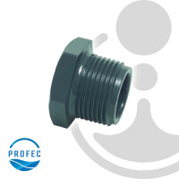 Profec Gewindestopfen PVC-U, 1 Zoll AG, 10 bar, grau