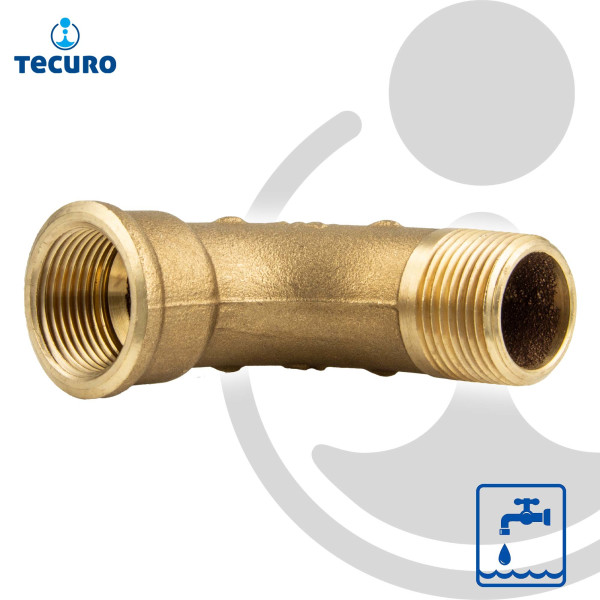 tecuro Bogen 90° lang, Innengewinde Rp x Außengewinde G - Messing  