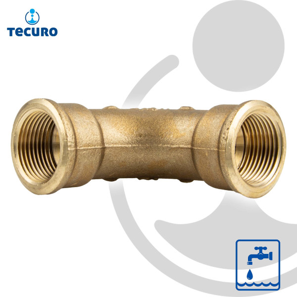 tecuro Bogen 90° lang, beidseitig Innengewinde Rp zylindrisch  