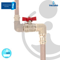 tecuro Kugelhahn, beidseitig Außengewinde G 3/4 Zoll (DN 20) Flügelgriff, Messing vernickelt
