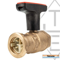 Heimeier Pumpen-Kugelhahn Globo P-S 1 Zoll Gewinde x 1 Zoll Flansch mit Schwerkraftbremse