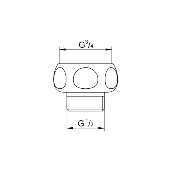 GROHE 28817000 Adapter 1/2 Zoll x 3/4 Zoll verchromt, 11,47 €