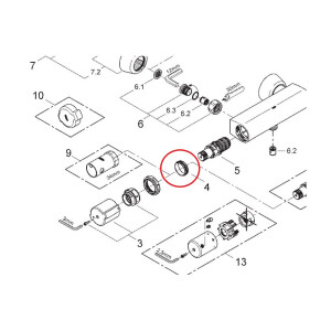 GROHE Befestigungsring 47743 für Thermostatbatterien 1000/2000/3000