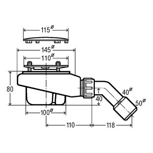 Viega Ablaufgarnitur Tempoplex Modell 6961, 115 mm x...