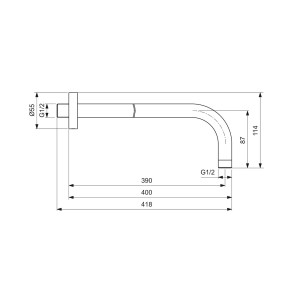 Ideal Standard Brausearm Wandanschluss IDEALRAIN 400 mm B9445AA