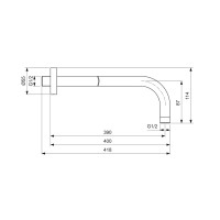 Ideal Standard Brausearm Wandanschluss IDEALRAIN 400 mm B9445AA
