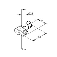 KLUDI Gleitschieber Brausehalter ZE für Wandstange 23 mm chrom7486905-00