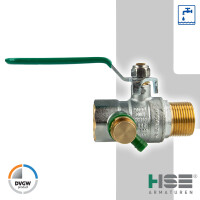 UNIWATER Trinkwasser-Kugelhahn mit Entllerung Aussen x Innengewinde 3/8 Zoll (DN 10), Typ 1489
