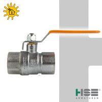 HSE UNISOL Solarkugelhahn Typ 1610, beids. Innengewinde Rp 3/8 Zoll (DN 10), Stahlhebel lang, MS-verchromt