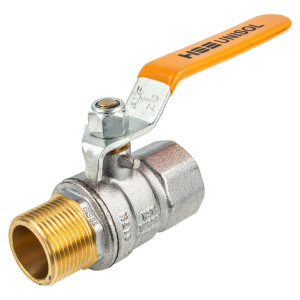 HSE UNISOL Solarkugelhahn Typ 1614, Innen- x Außengewinde Rp 1 1/4 Zoll (DN 32), Stahlhebel lang, MS-verchromt
