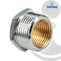tecuro Reduzierstück Außengewinde G 1/2 x Innengewinde Rp 3/8 Messing verchromt