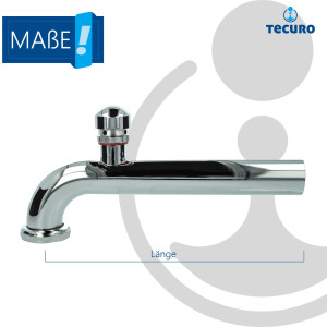 tecuro Abgangsbogen 90° mit Rohrbelüfter für Siphon Geruchsverschluss, verchromt 175 mm