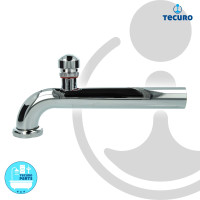 tecuro Abgangsbogen 90° mit Rohrbelüfter für Siphon Geruchsverschluss, verchromt 220 mm