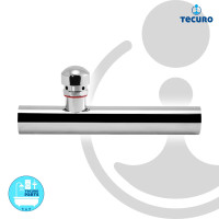 tecuro Wandrohr 300 mm mit Rohrbelüfter für Siphon Geruchsverschluss, Messing verchromt