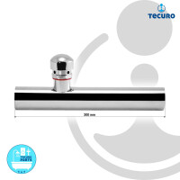 tecuro Wandrohr 300 mm mit Rohrbelüfter für Siphon Geruchsverschluss, Messing verchromt