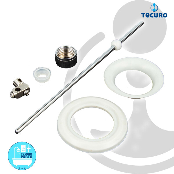 tecuro Zugstange für Exzenter Ab- und Überlaufgarnitur 205 mm x Ø 5 mm, Messing verchromt