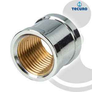 tecuro Muffe, Innengewinde Rp 3/4 Zoll (DN 20), Messing  glanzverchromt
