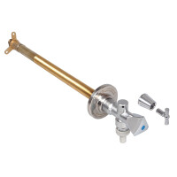 JS Frost-Tec - Frostsichere Außenarmatur, mit Sanitärgriff und Rohrbelüfter, für Wandstärke 150-420 mm