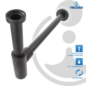 tecuro DESIGN-Flaschengeruchsverschluss Messing schwarz-matt