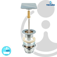 tecuro Design Ablaufventil 1 1/4 Zoll, nicht verschliessbar, für Waschbecken, MS-verchromt
