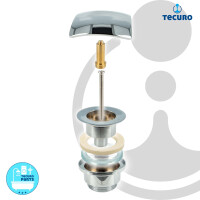 tecuro Design Ablaufventil 1 1/4 Zoll,nicht verschliessbar, für Waschbecken, MS-verchromt