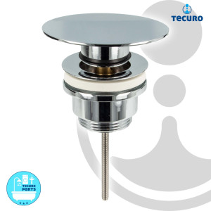 tecuro Pop Up Design Ablaufventil 1 1/4 Zoll, für Waschbecken, Messing verchromt