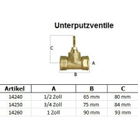 heinrichschulte UP-Ventil - Rohbausatz mit Gewindeanschluss 1/2 Zoll