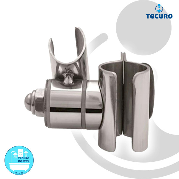 tecuro 1000 Brausehalter zur nachträglichen Montage an Rohr Ø 32 mm, Behindertengerecht, Edelstahl poliert