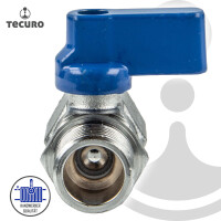 tecuro MINI Kugelhahn Innengewinde Rp 1/4 Zoll x Außengewinde G 1/4 Zoll (DN6), Messing vernickelt